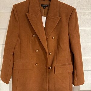 Ann Taylor Rust Double-Breasted Blazer